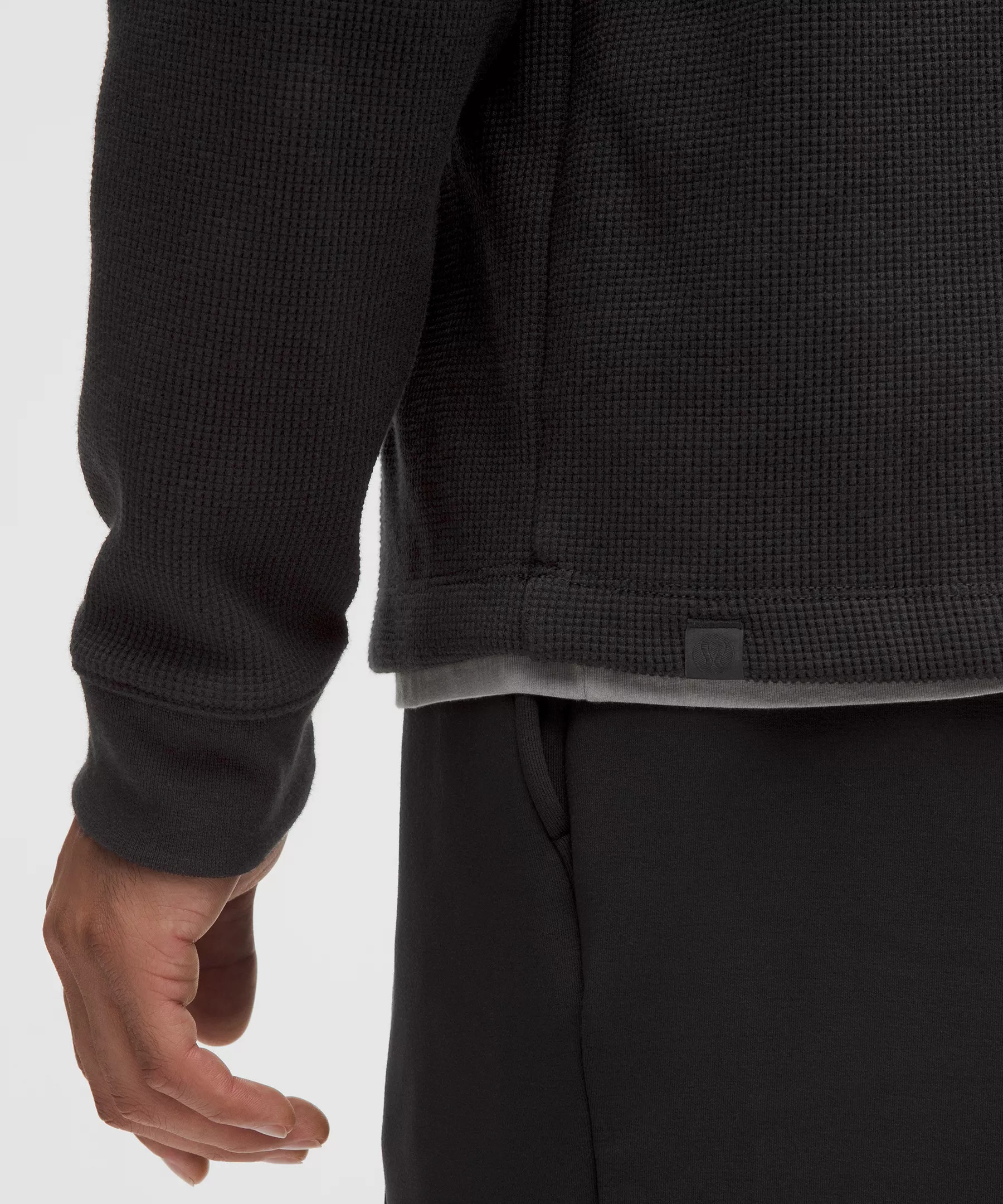 Cotton-Blend Waffle Knit Long-Sleeve Henley - 5