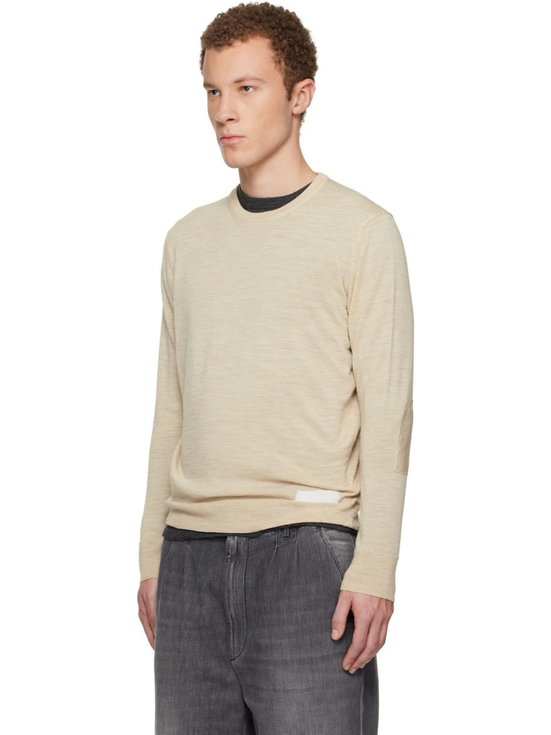 Maison Margiela Beige Wool-Blend Patch Sweater outlook