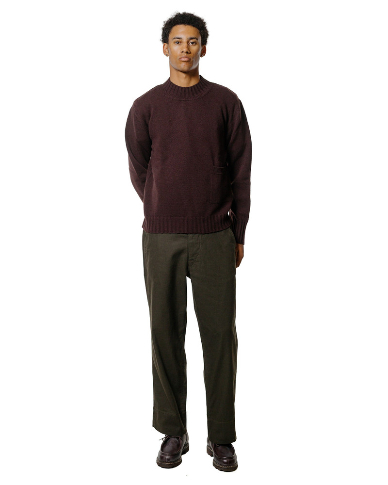 Single Pocket Crew Geelong Lambswool Mahogany 4