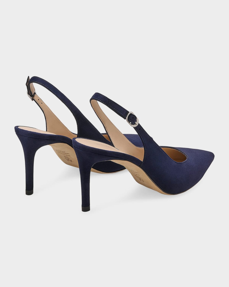 Stuart Weitzman 75mm Stuart Power Suede Slingback Pumps outlook