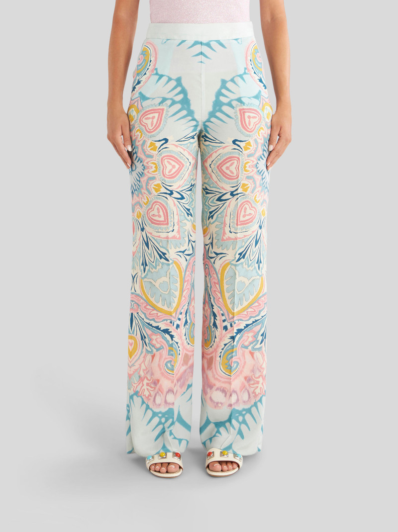 Etro PRINTED SILK PALAZZO TROUSERS outlook
