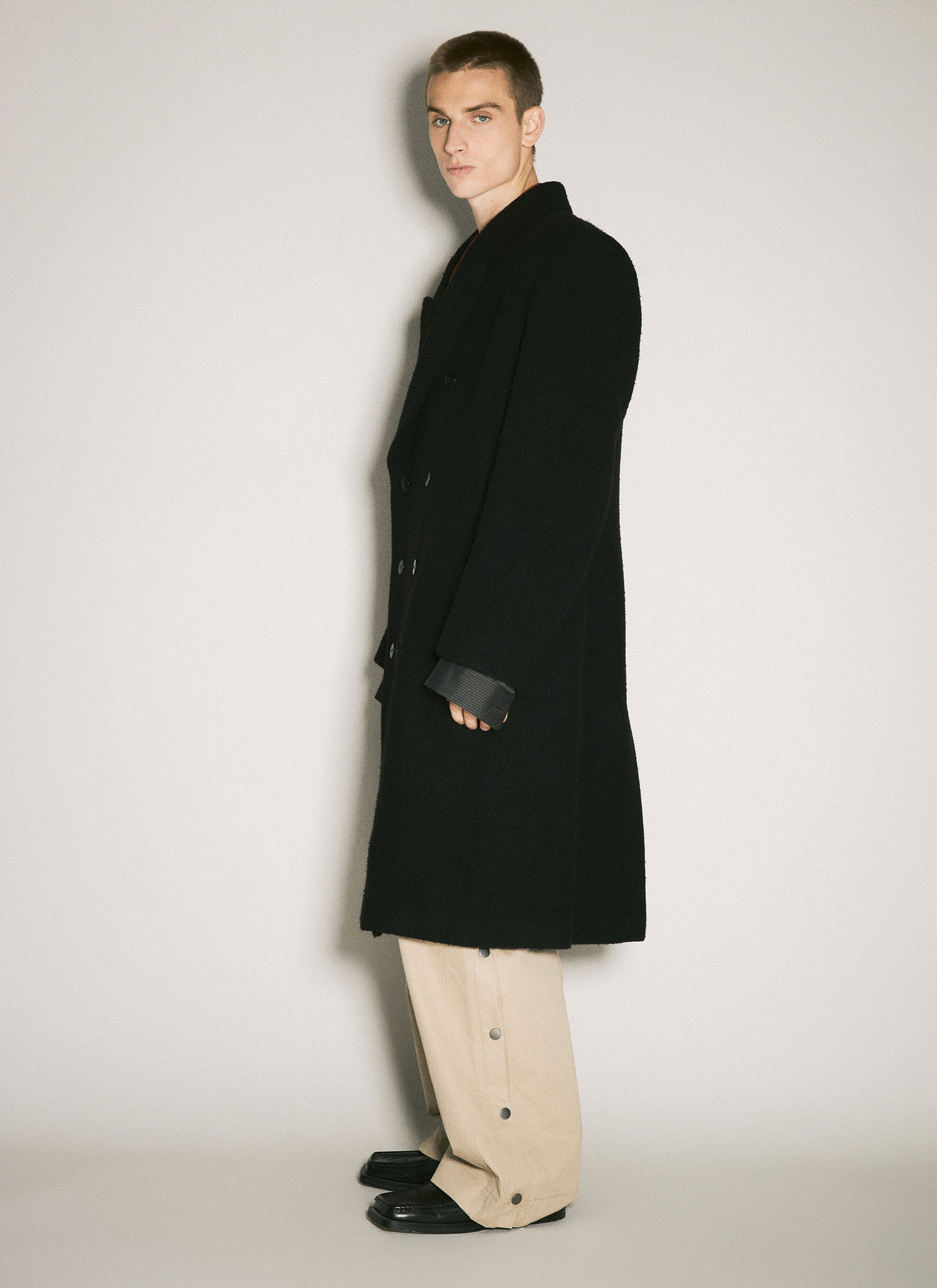 Martine Rose Men Double-Breasted Shirt Overcoat - 4