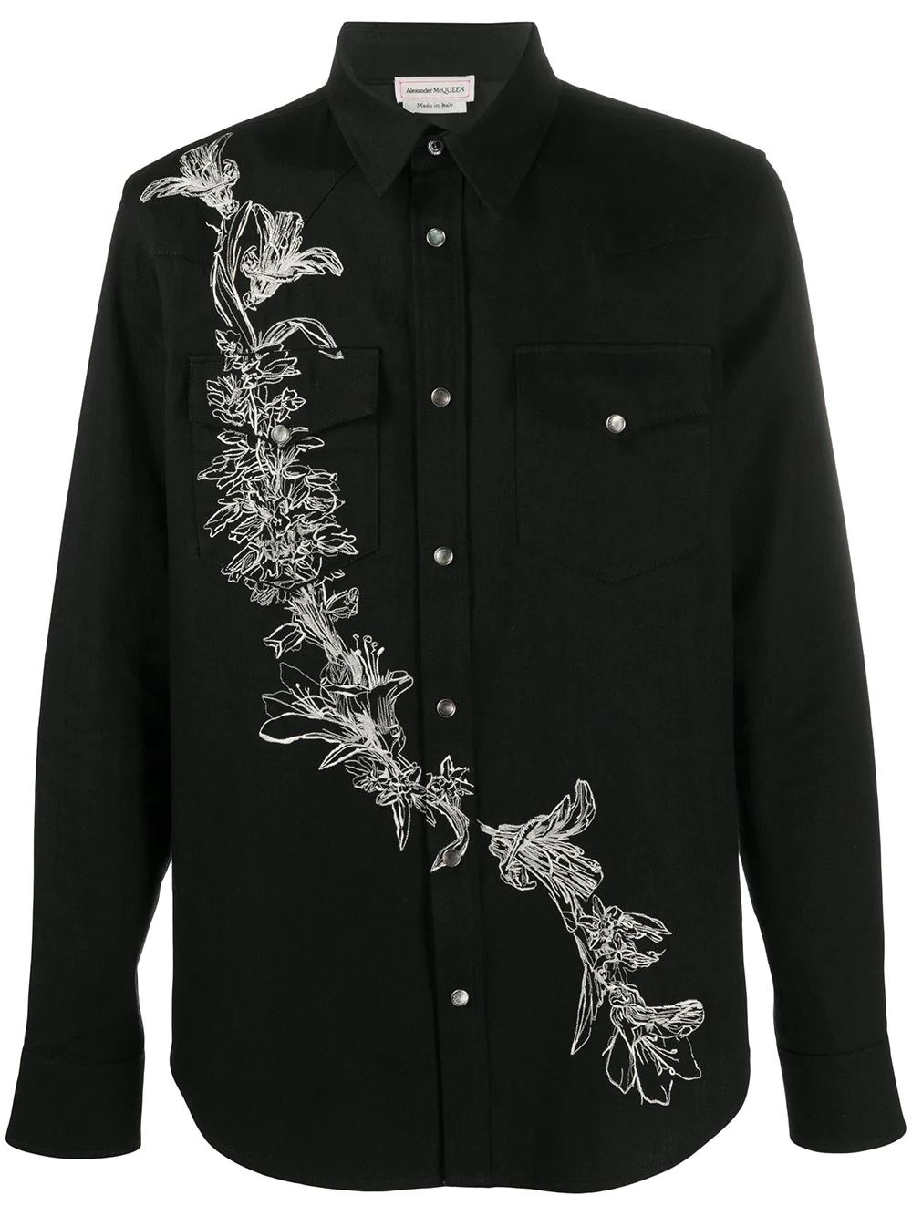 embroidered denim shirt - 1