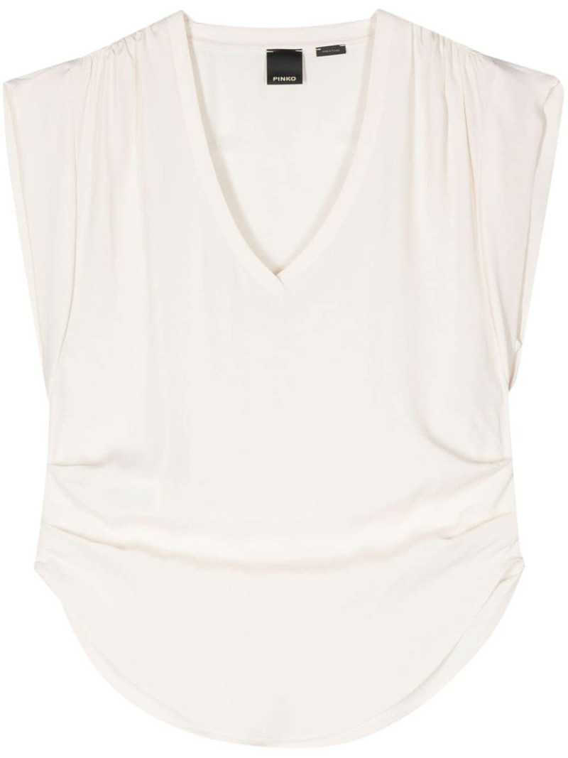 gathered sleeveless blouse 1