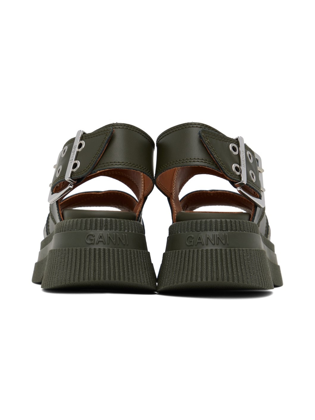 Khaki Platform Sandals - 2