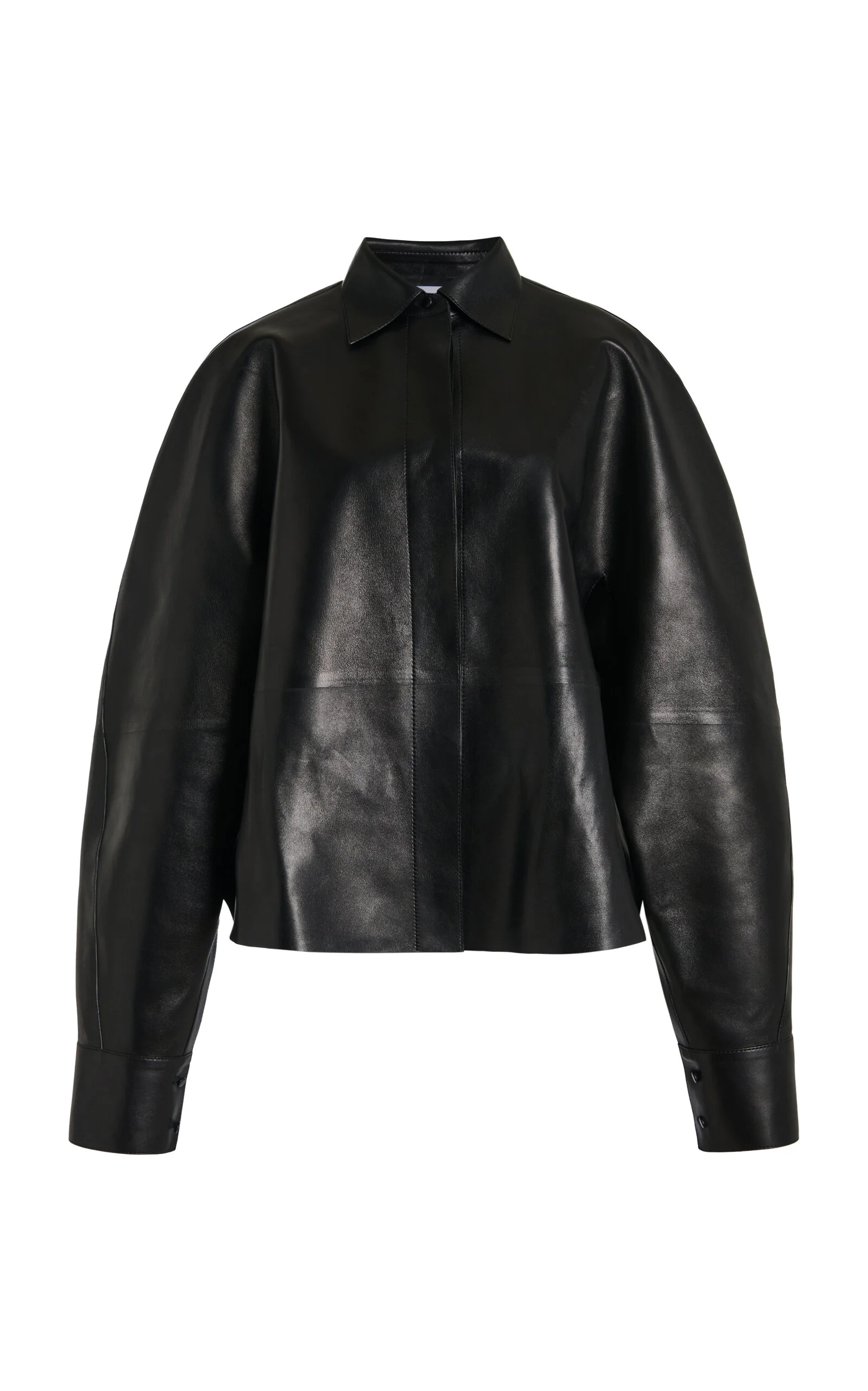 Cocoon Leather Shirt black - 1
