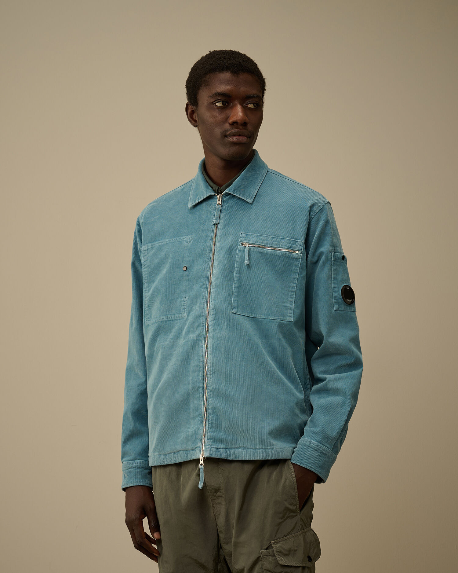 Corduroy Lens Zipped Overshirt - 3