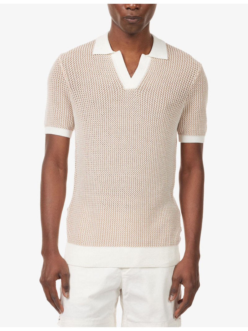Horton Cotton-Crochet Polo Shirt 3