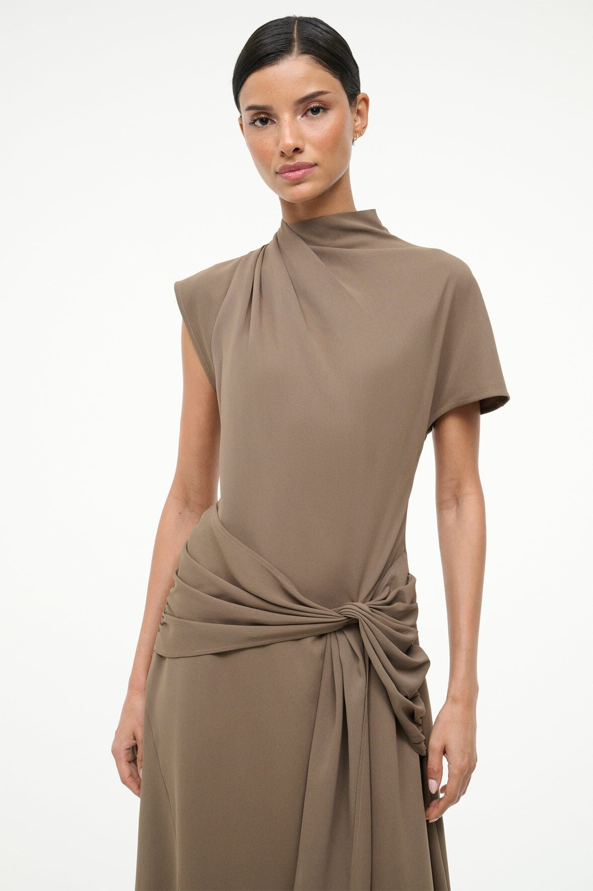STAUD DAVINA DRESS TRUFFLE - 5