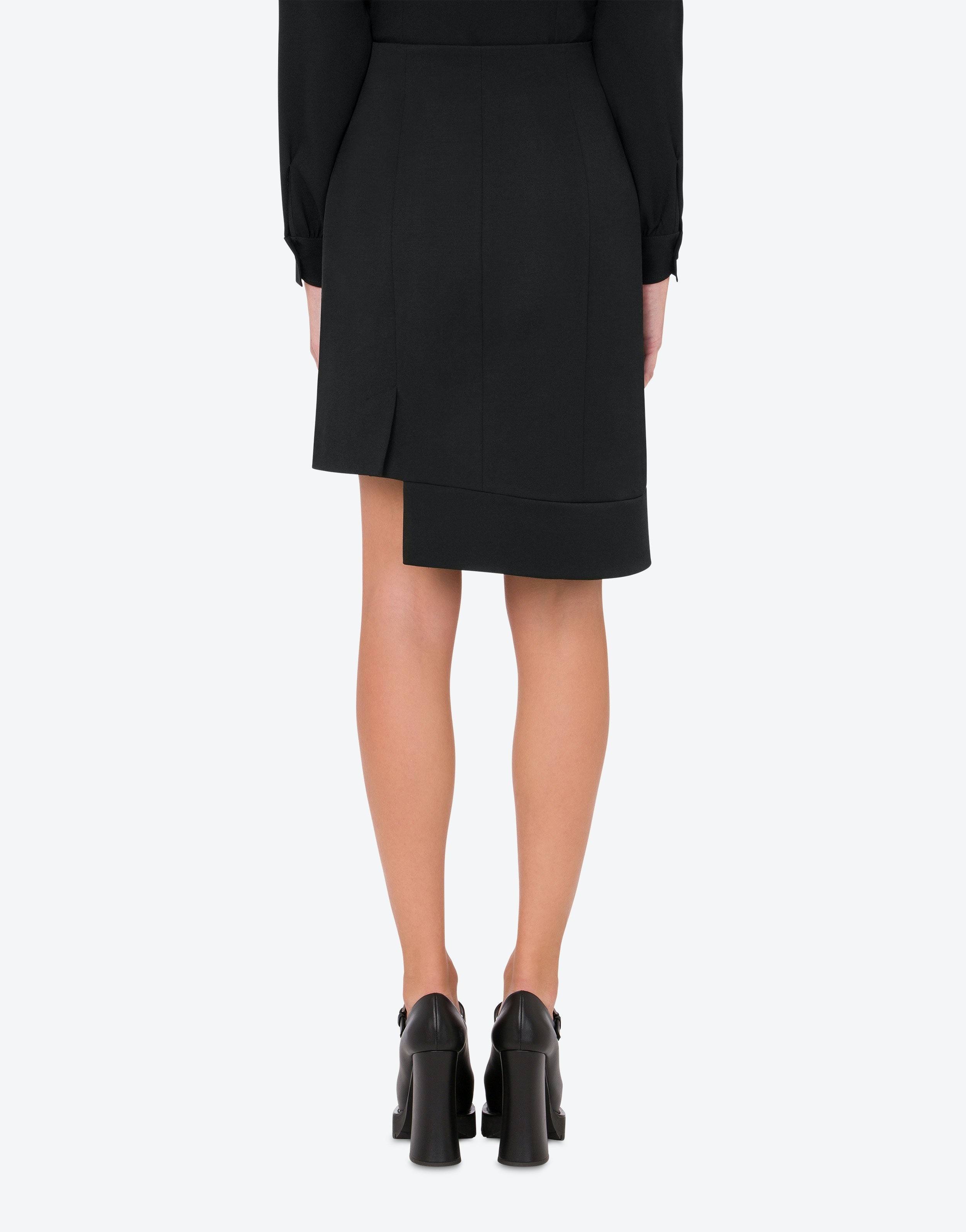 WOOL TWILL ASYMMETRIC MINISKIRT - 3