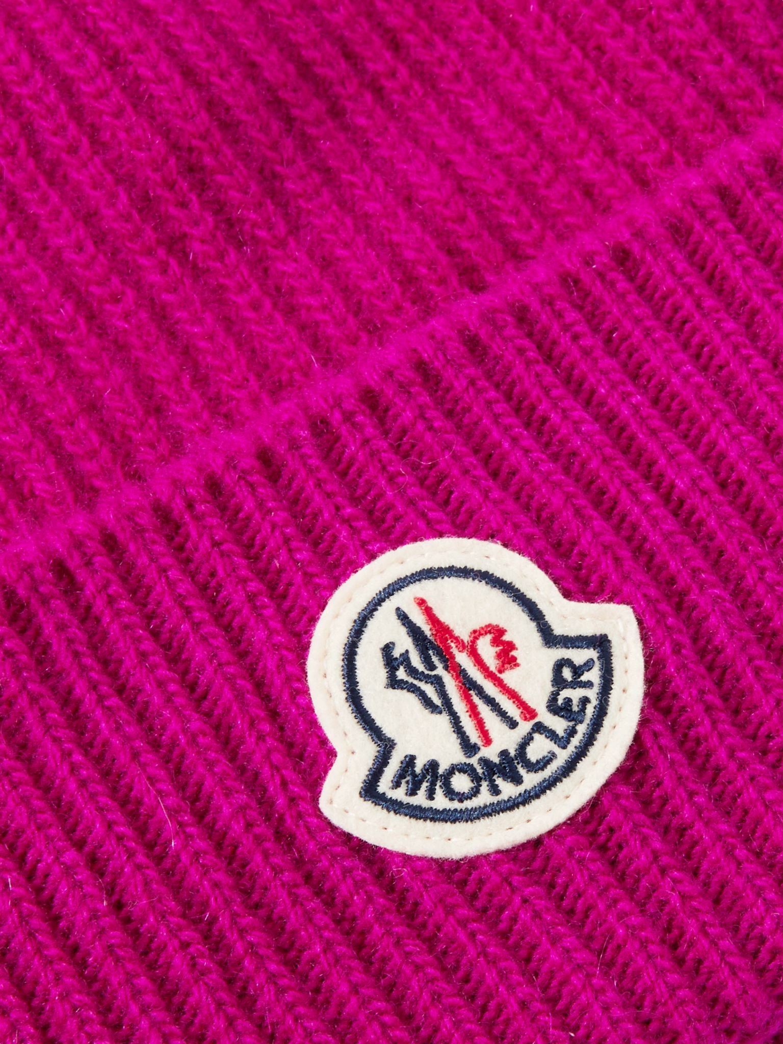 Appliquéd Ribbed Virgin Wool and Cashmere-Blend Beanie Pink - 4