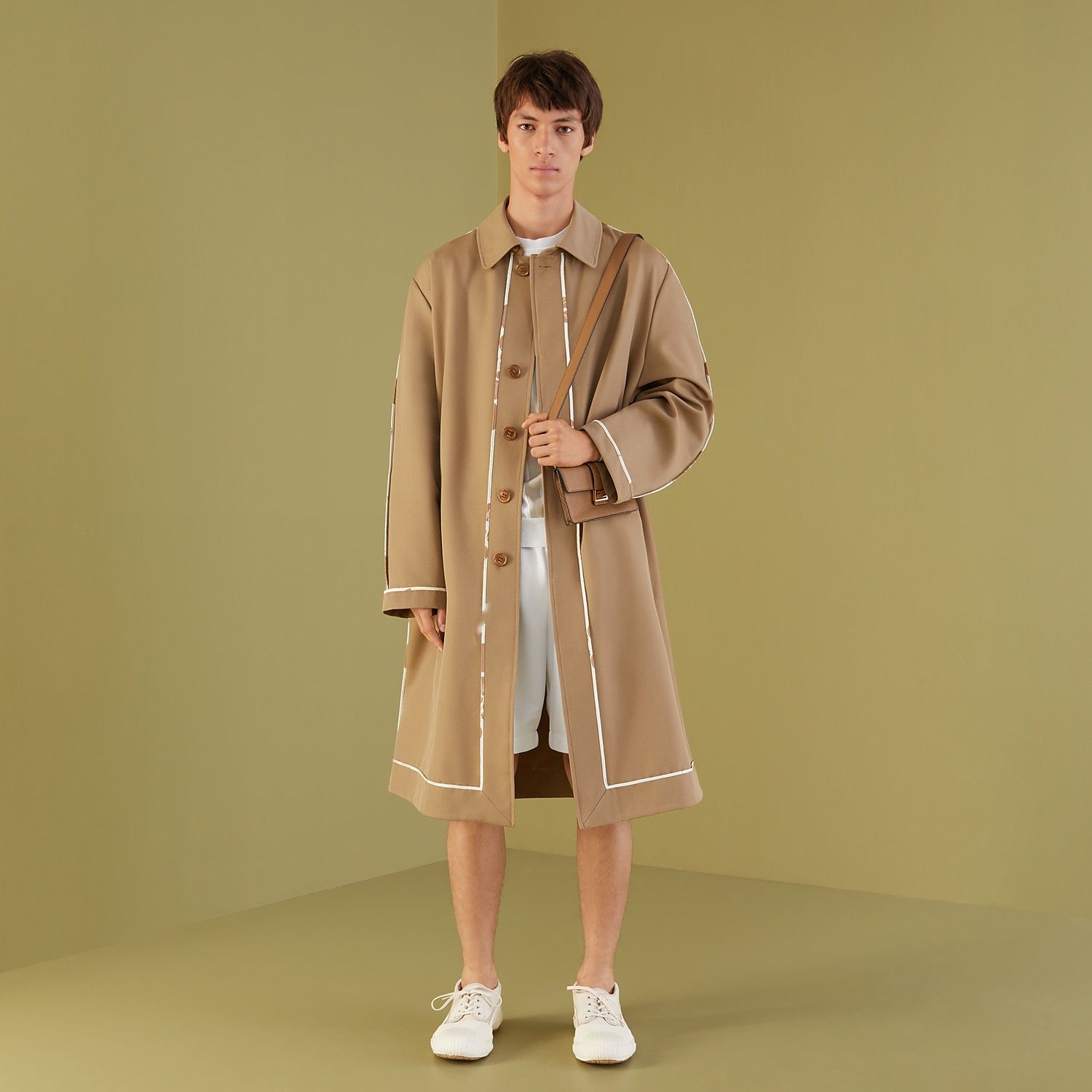 Brown twill overcoat - 4