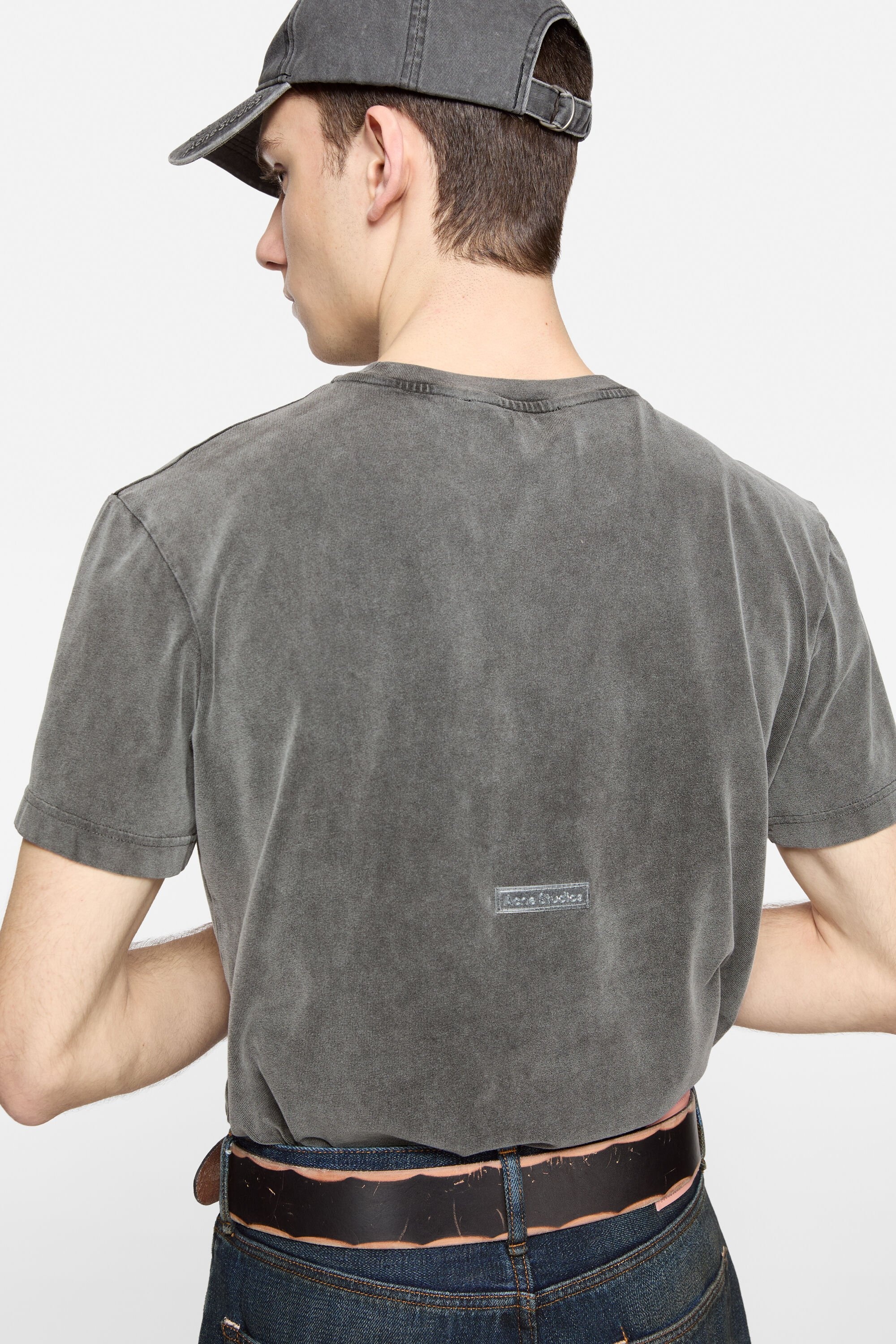 Cotton crewneck t-shirt - Faded black - 4