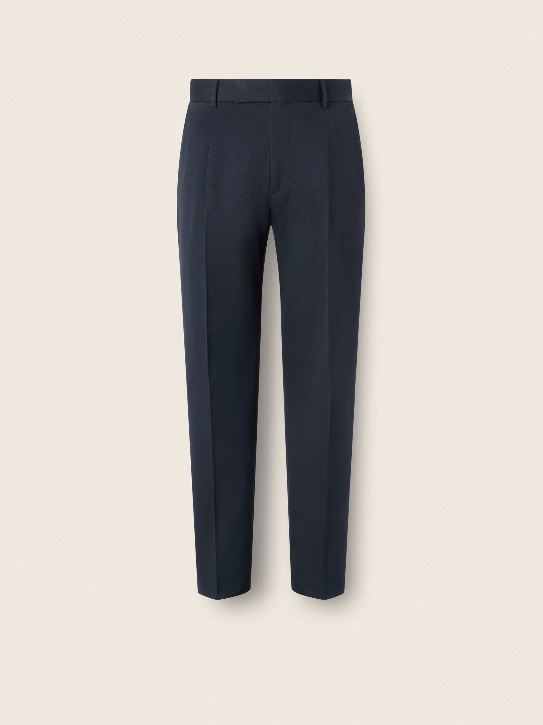 NAVY BLUE COTTON AND WOOL PANTS - 1