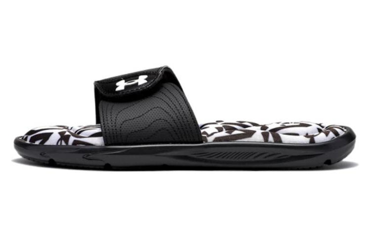 (WMNS) Under Armour Ignite 6 Graphic Footbed Slide 'Halo Grey Black' 3023767-105 - 2