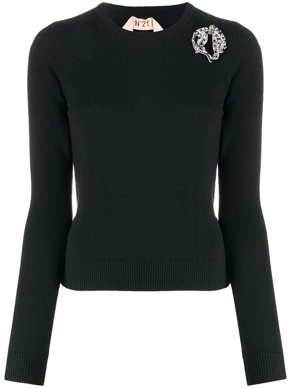 crystal-embellished knitter jumper - 1