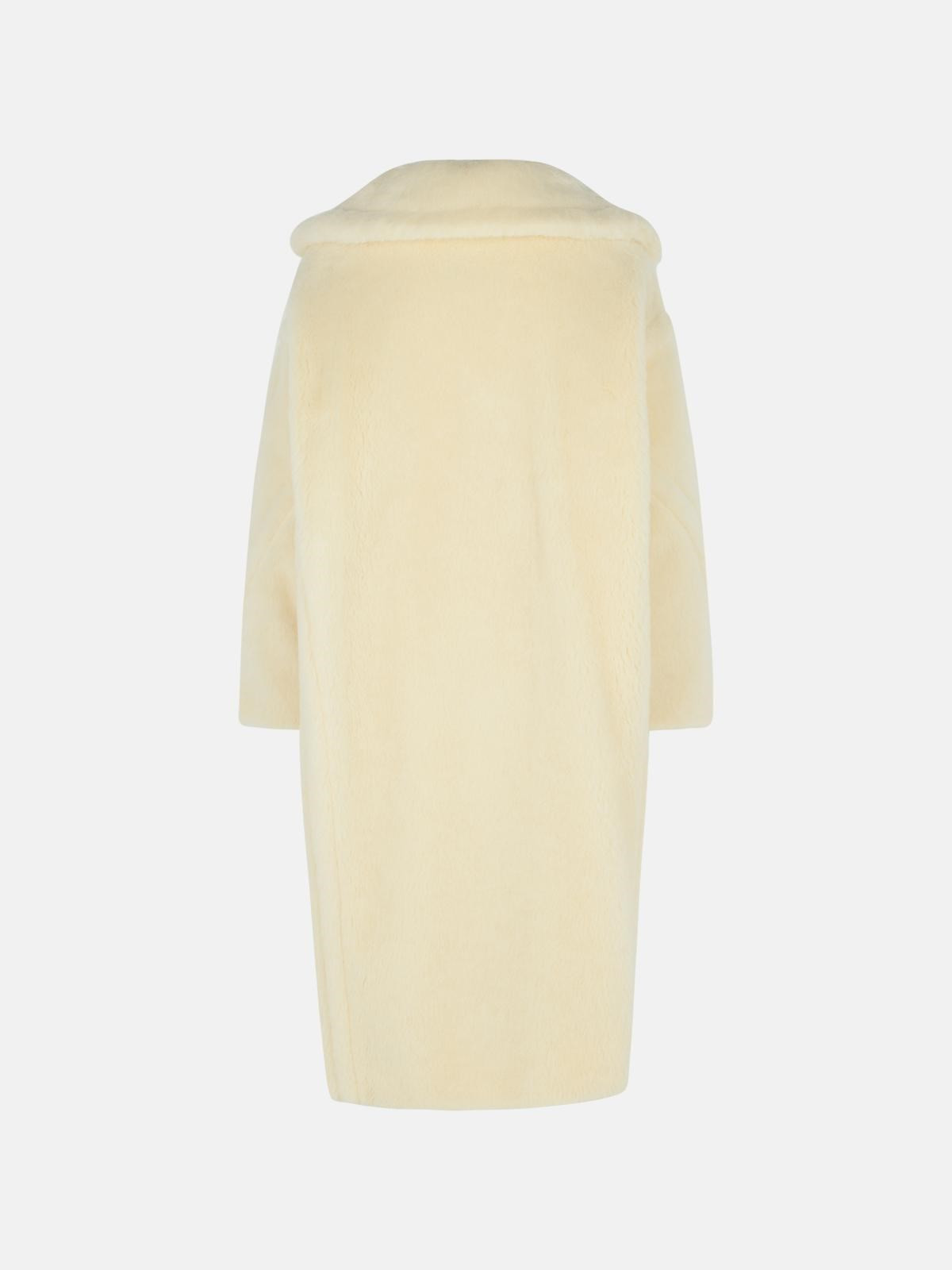 WHITE ALPACA AND VIRGIN WOOL COAT - 3