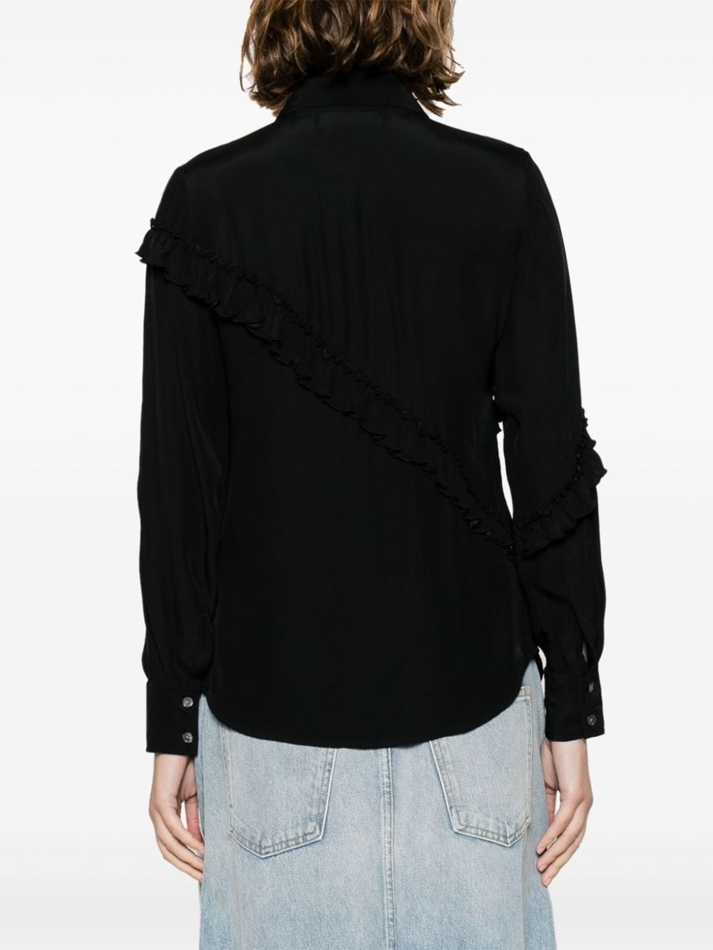 ruffled button-up shirt - 4