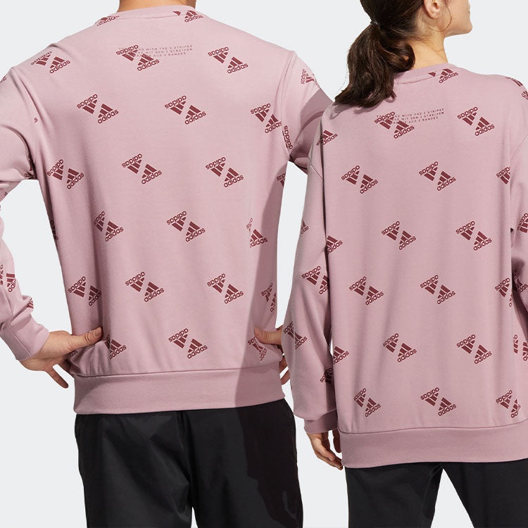 adidas Fi Bp1 Aop Swt Full Print Sports Round Neck Pullover Couple Style Pink HE7449 - 3