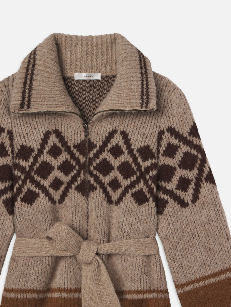 Fair Isle Coatigan in Cream Multi 3