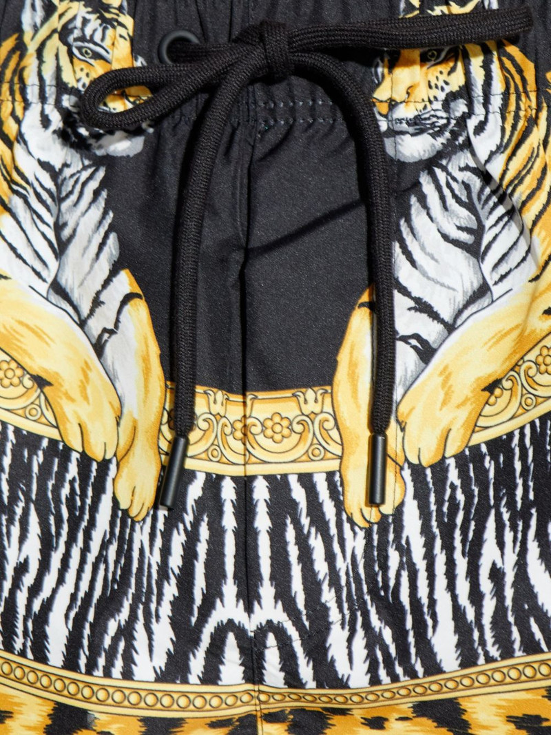 VERSACE tiger baroque-print swim shorts outlook