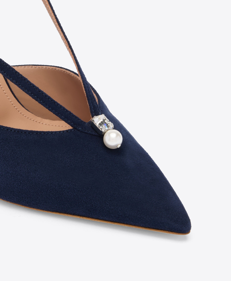 Moore 90 Navy Suede Slingbacks 4