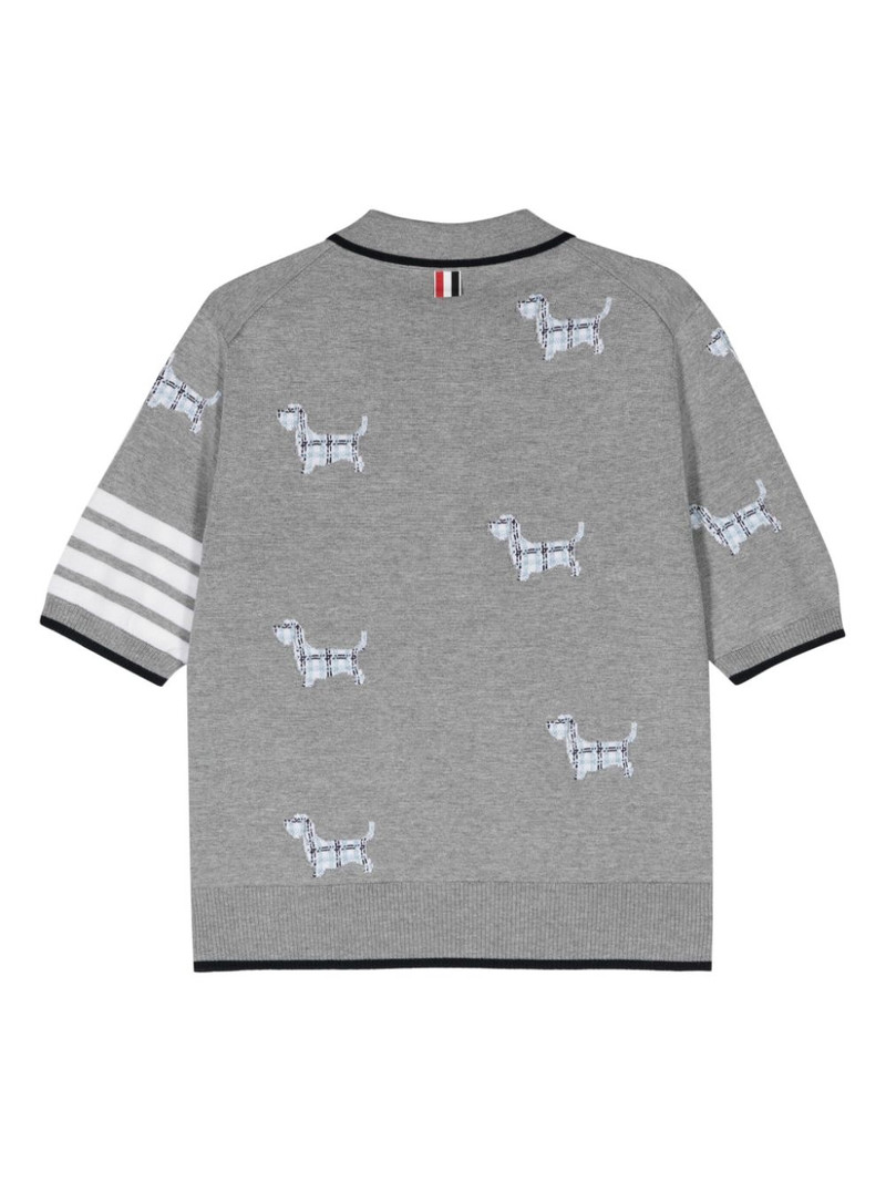 Thom Browne Hector intarsia-knit polo shirt outlook