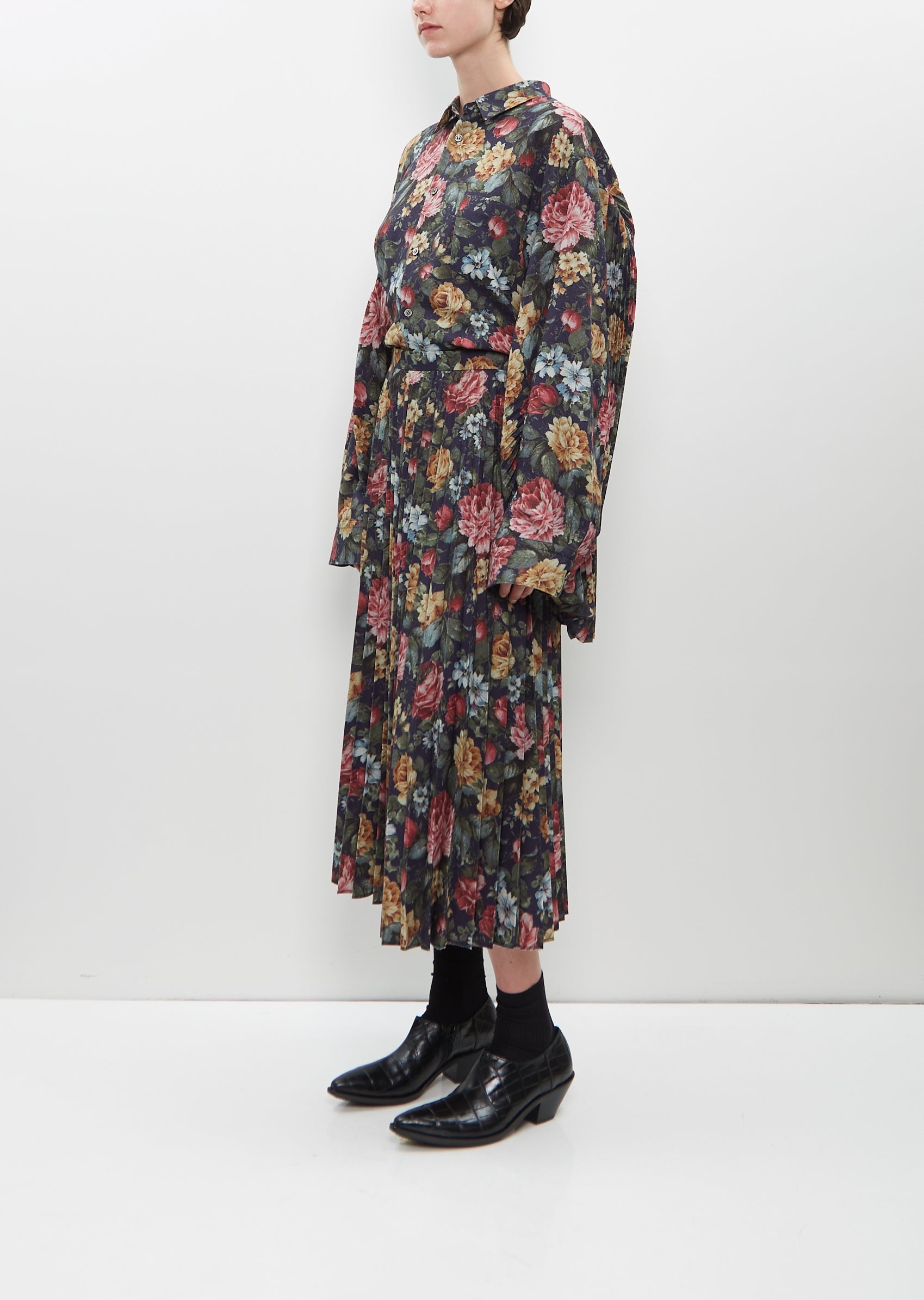 Printed Pleated Skirt - 4