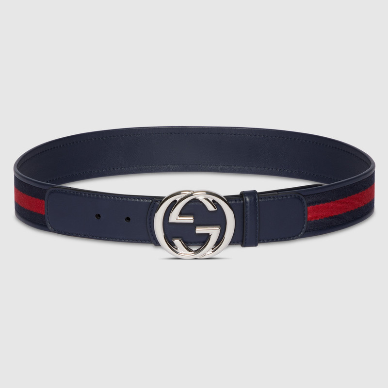 Reversible belt with Interlocking G buckle 1