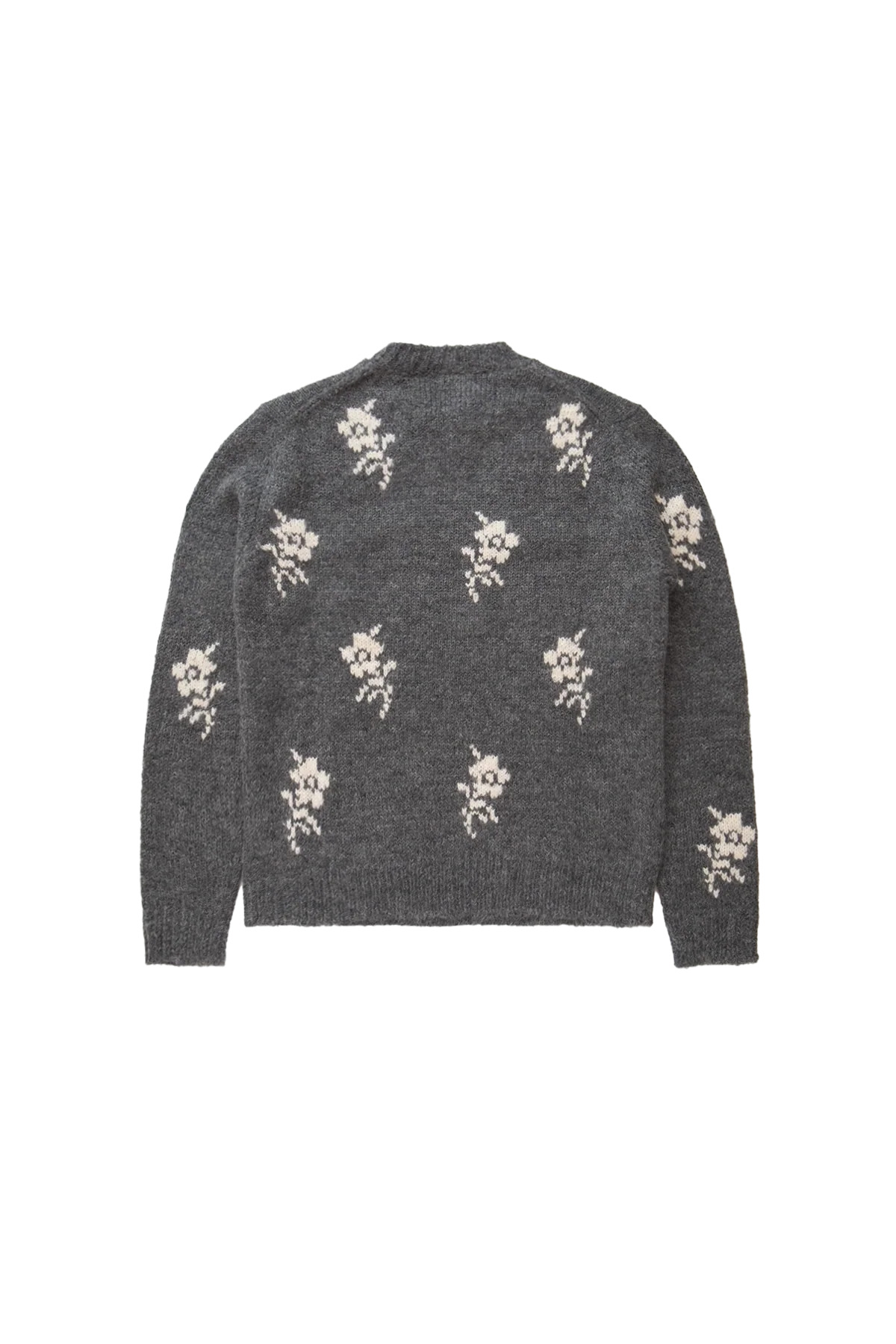 Jil Sander Alpaca Floral Intarsia Crewneck Sweater Moonless Night - 2