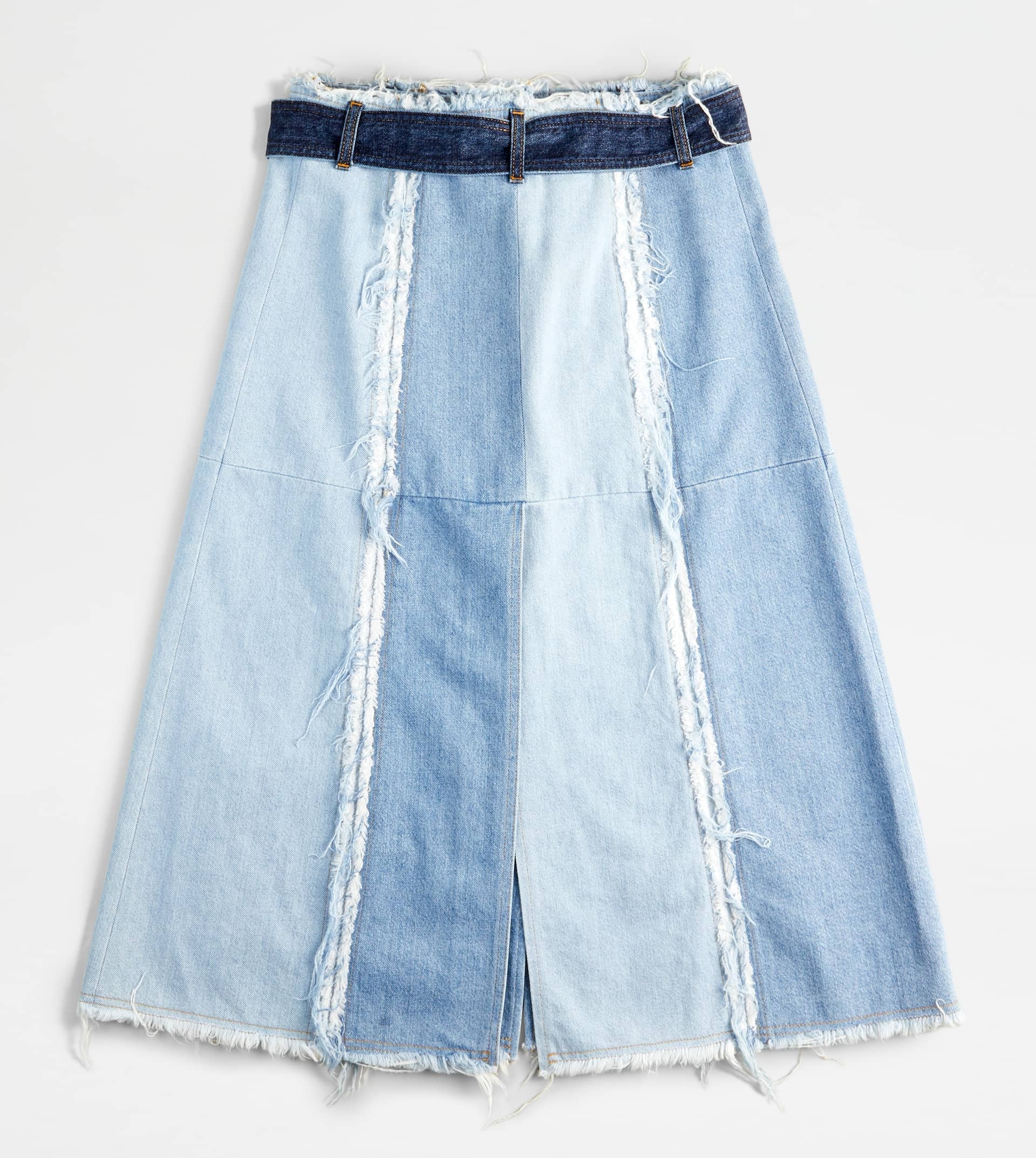 SKIRT IN DENIM - BLUE, LIGHT BLUE - 6