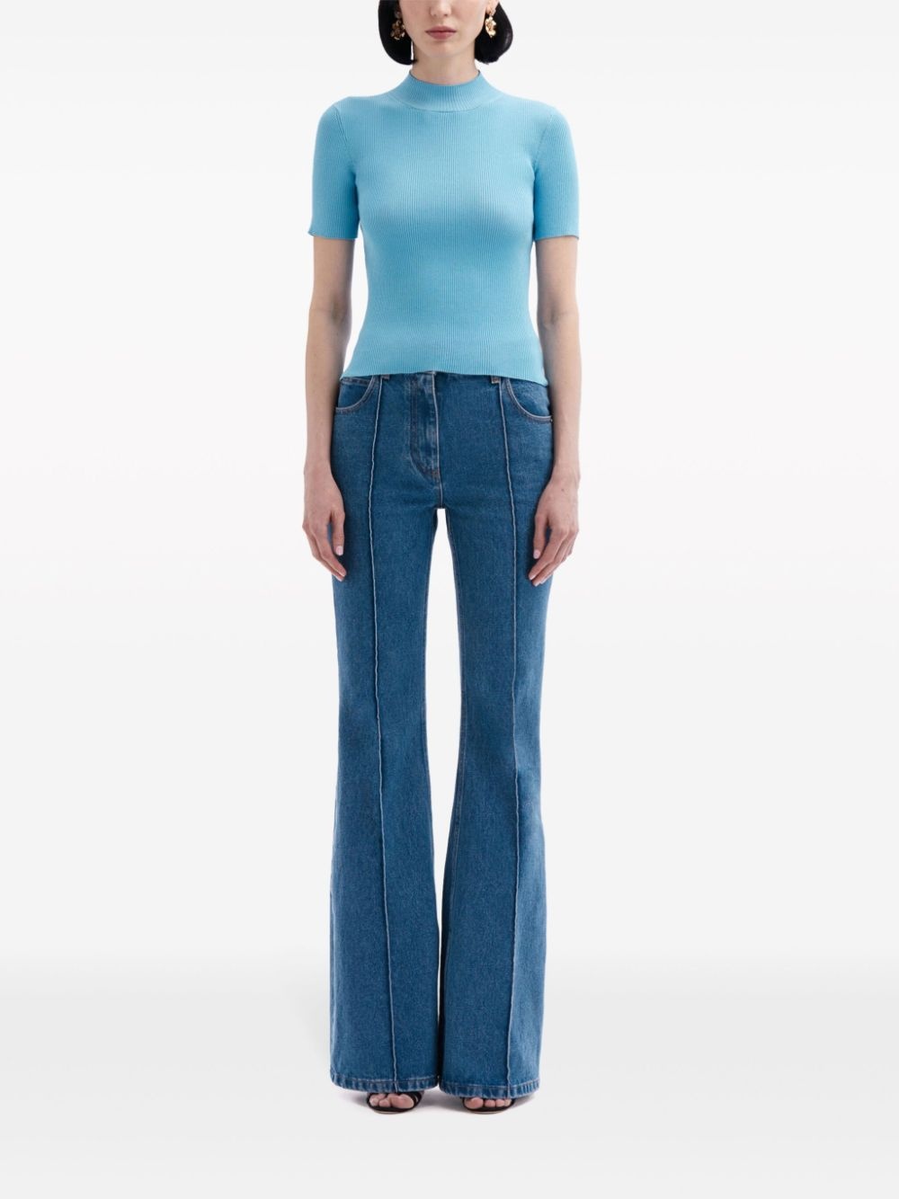 ribbed-knit silk-blend top - 2
