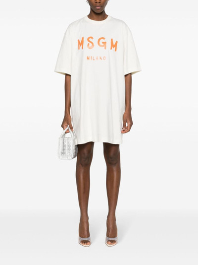 MSGM logo-print cotton T-shirt dress outlook