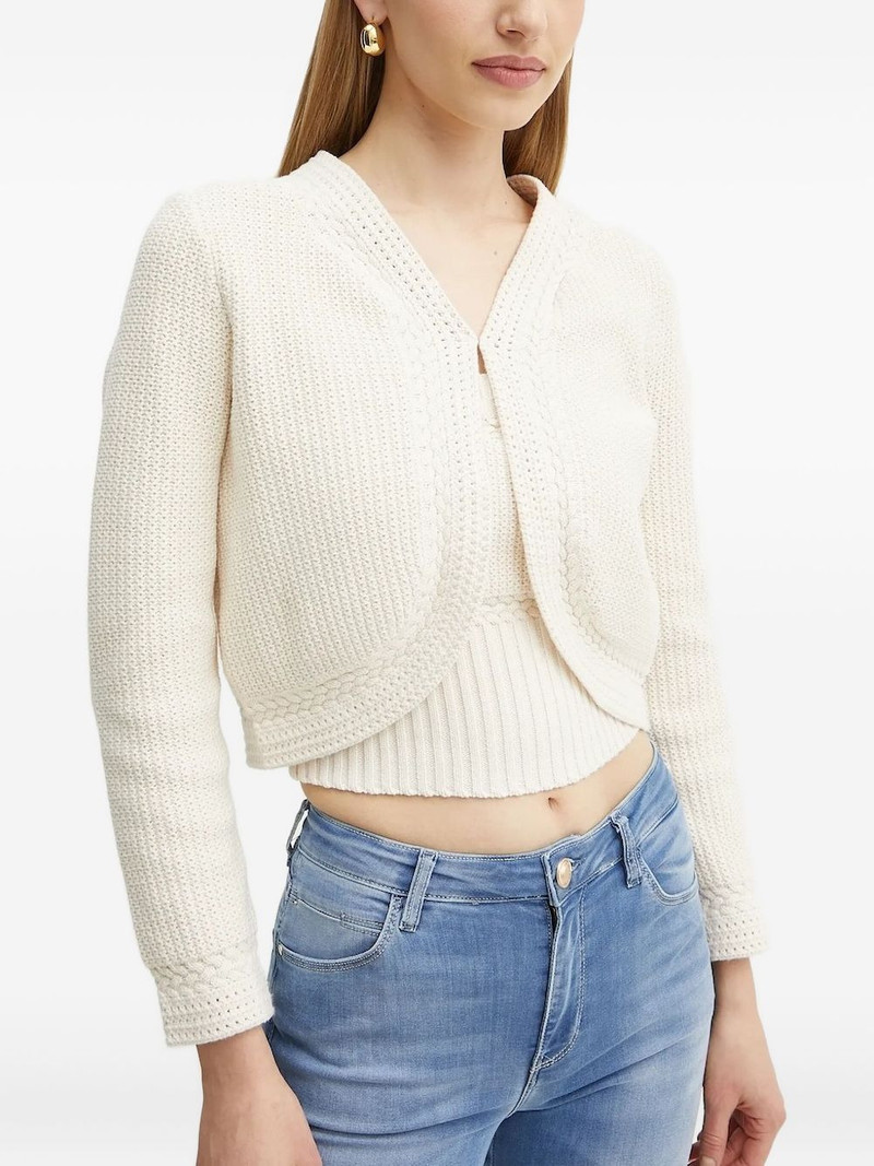 cable-knit cropped cardigan 1
