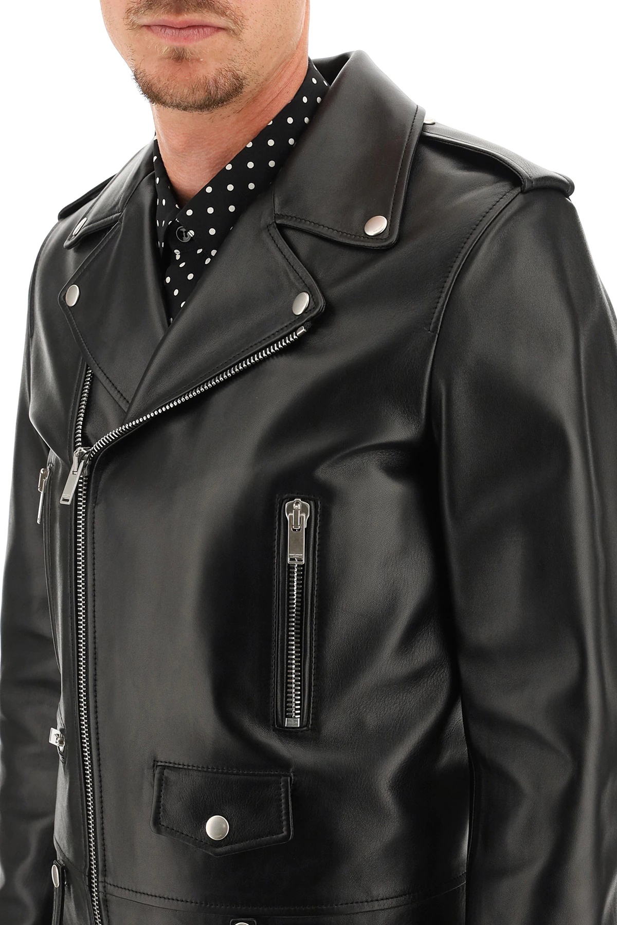 BIKER LEATHER JACKET - 5