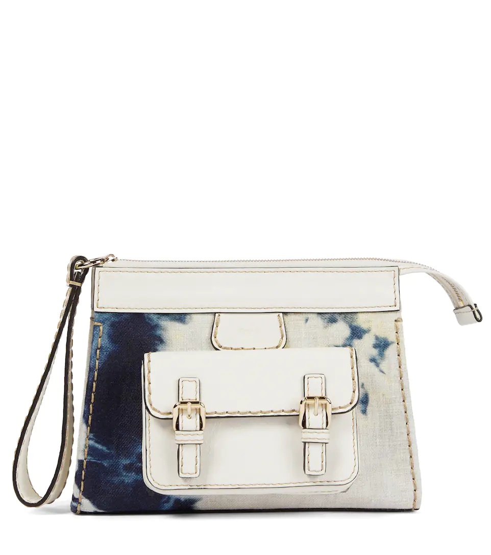 Edith tie-dye linen clutch - 1