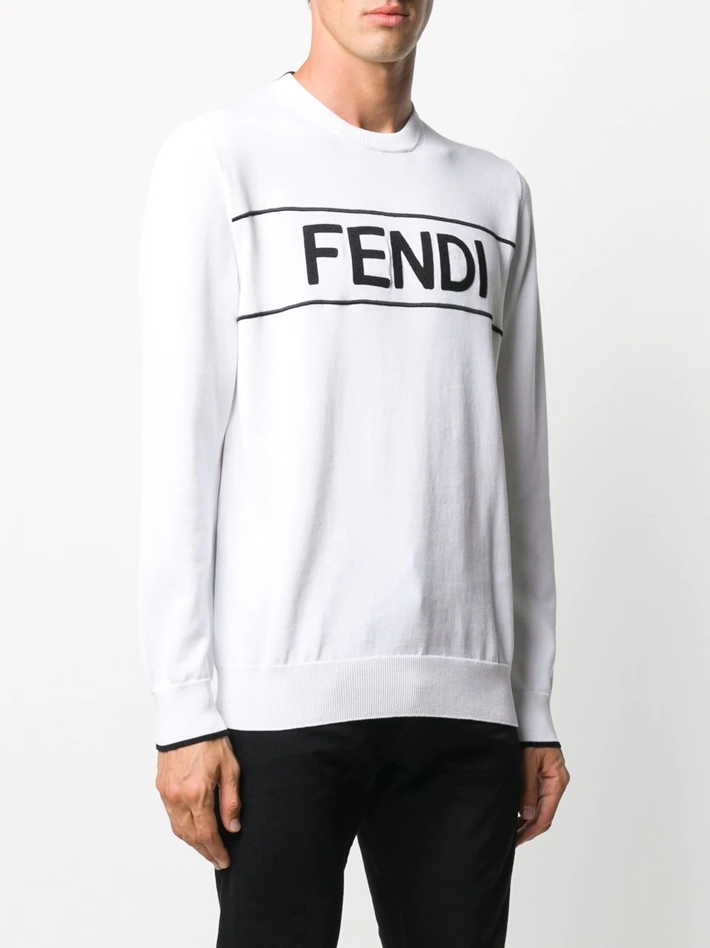 embroidered-logo crew-neck jumper - 3