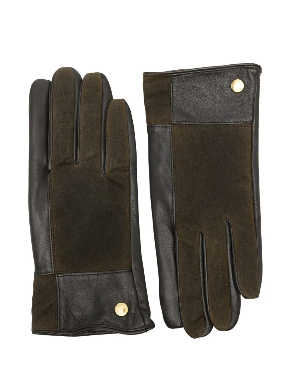 logo-stud panelled leather gloves - 1