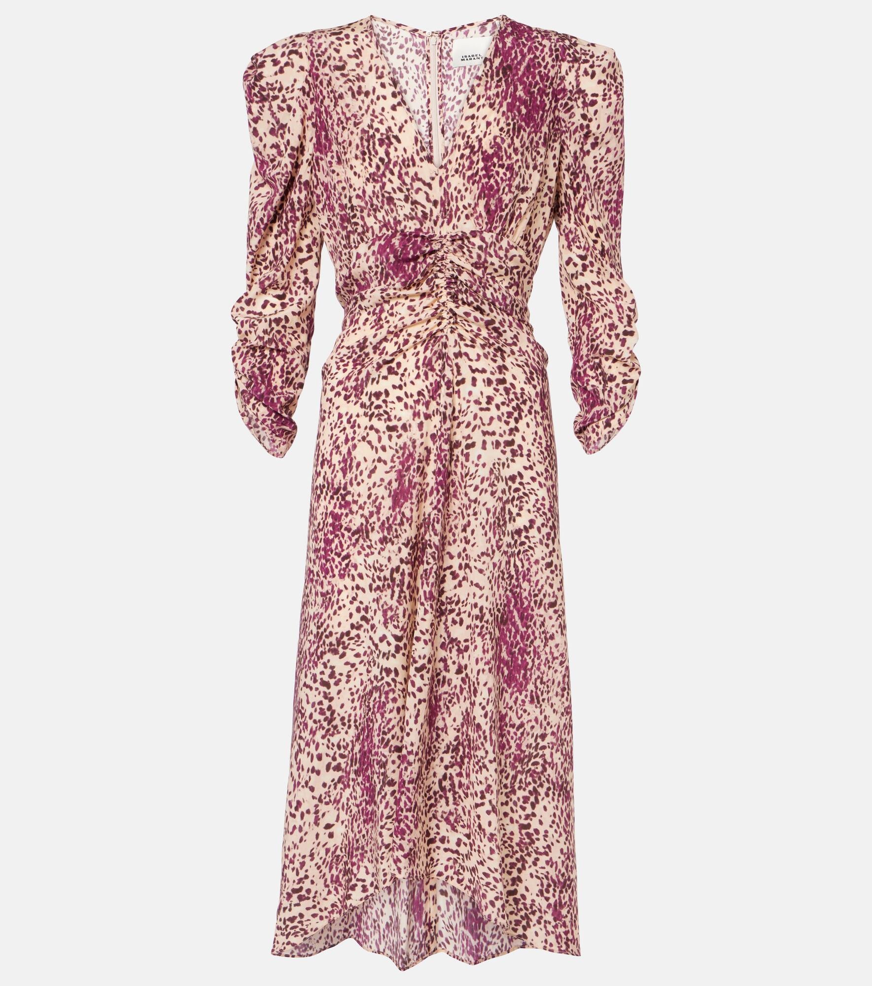 Albini gathered silk-blend midi dress - 1