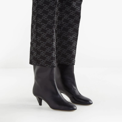 FENDI Black leather boots with medium heel outlook