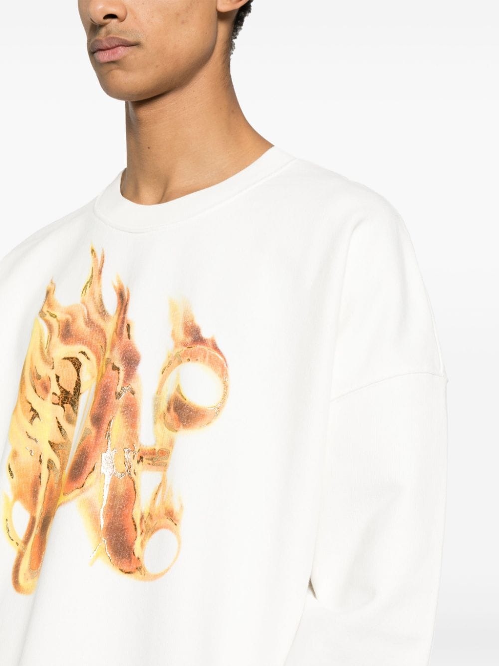 logo-flame print sweatshirt - 5