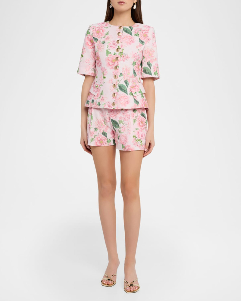 GENERATION LOVE Sena Floral Linen Shorts outlook