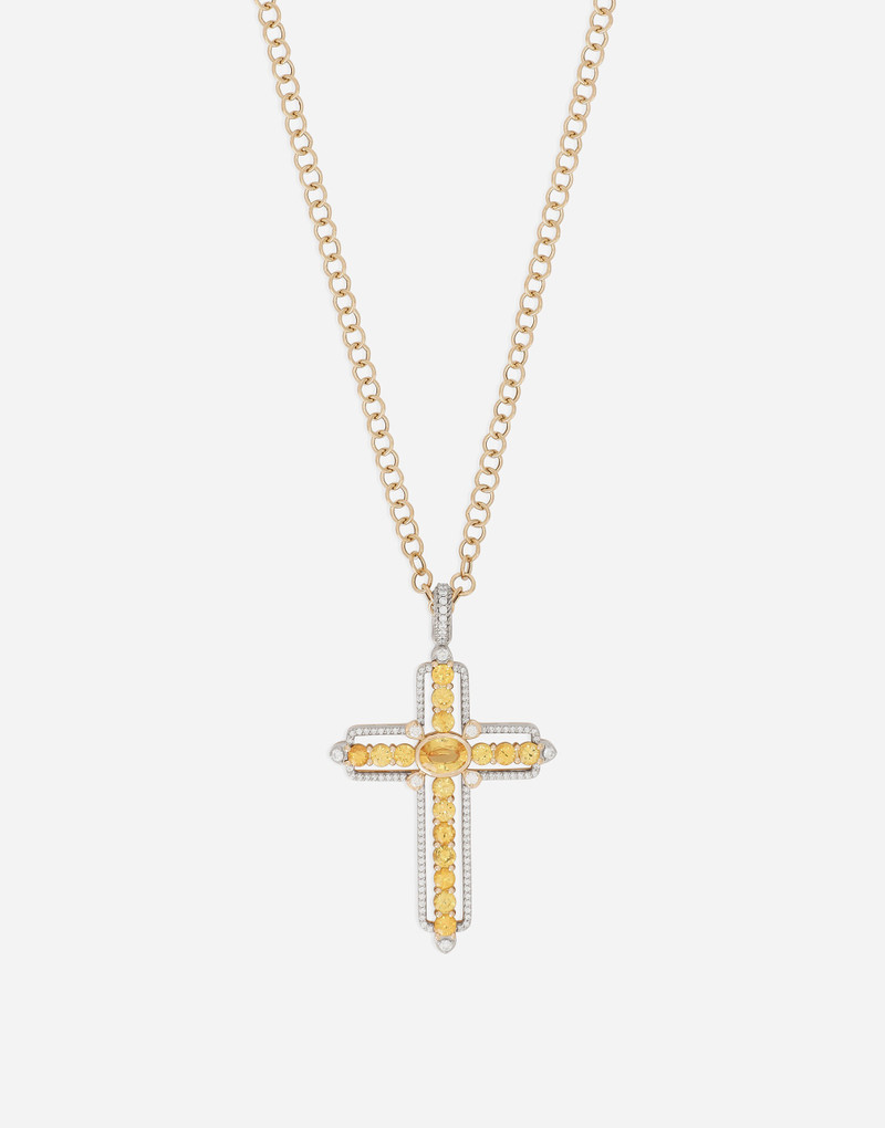 Dolce & Gabbana Tradition pendant in yellow and white gold 18Kt with yellow sapphires and diamonds outlook