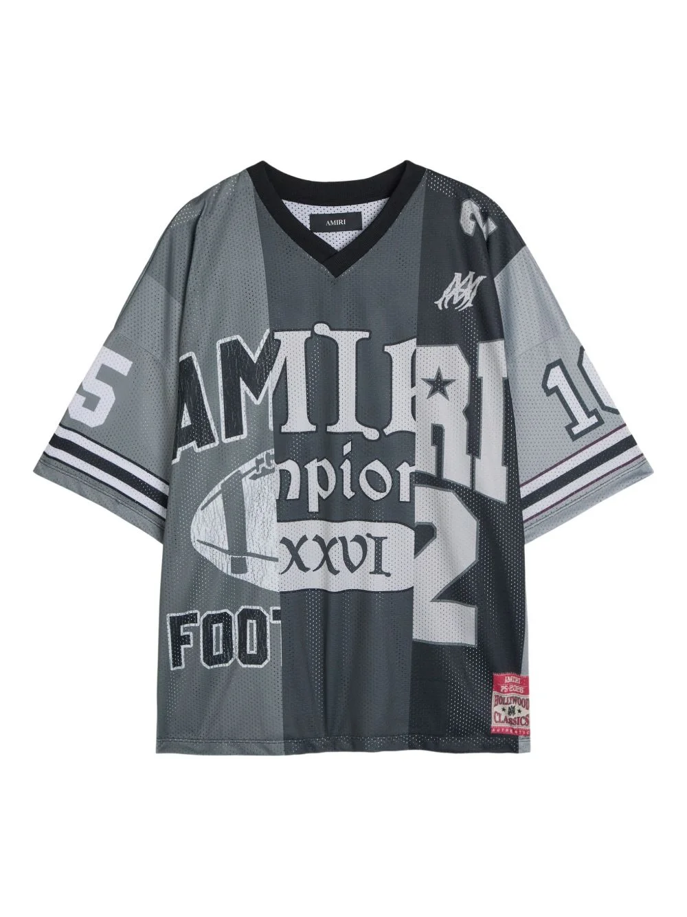 graphic-print V-neck T-shirt - 1