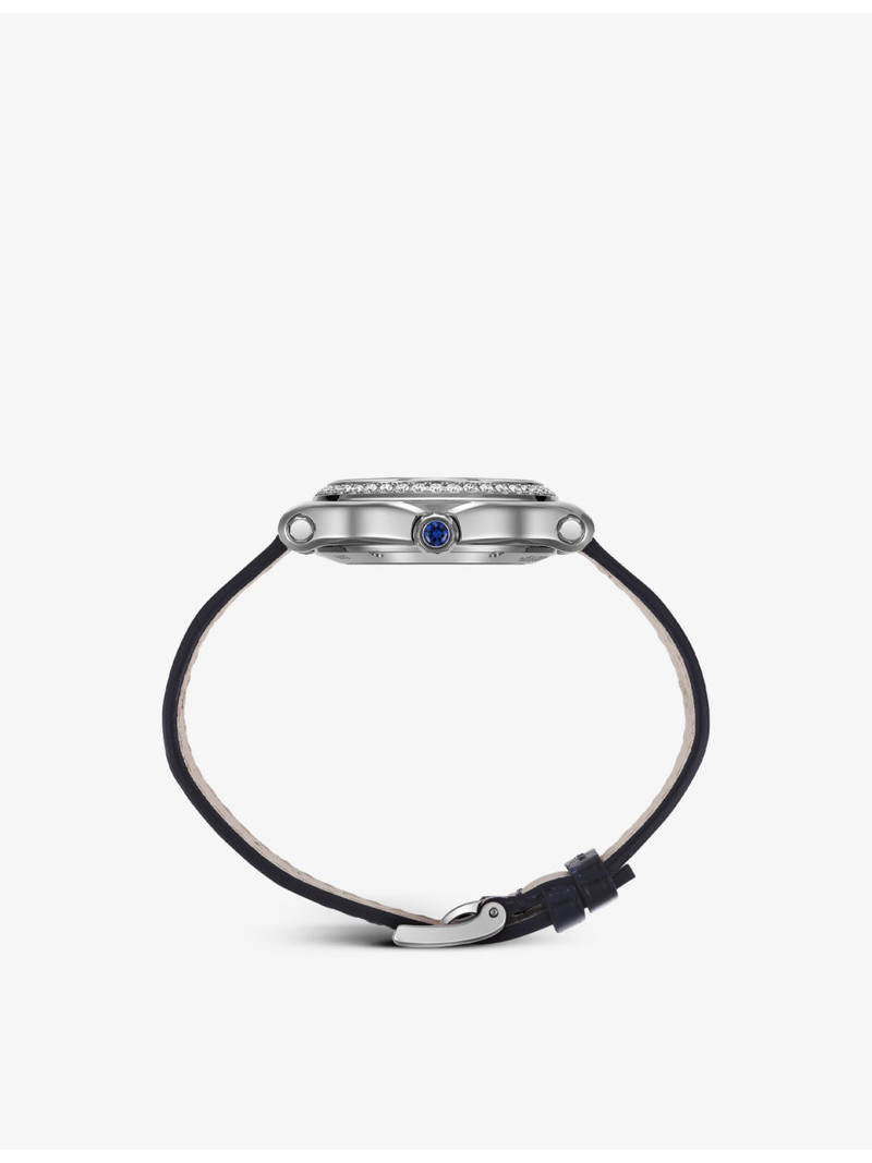 Chopard 278608-3003 Happy Sport alligator-embossed leather, stainless-steel and 1.49ct diamond self-winding  outlook