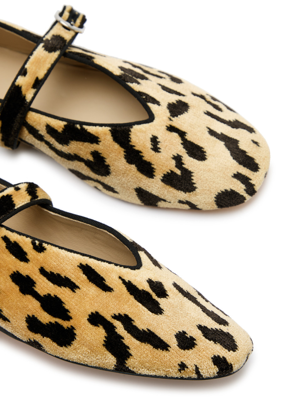 LE Monde Beryl Stella Leopard-print Velvet Ballet Flats - 3