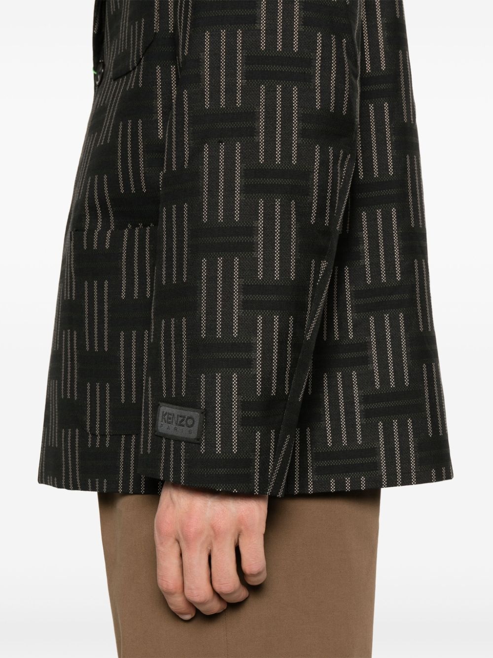 patterned-jacquard blazer - 5