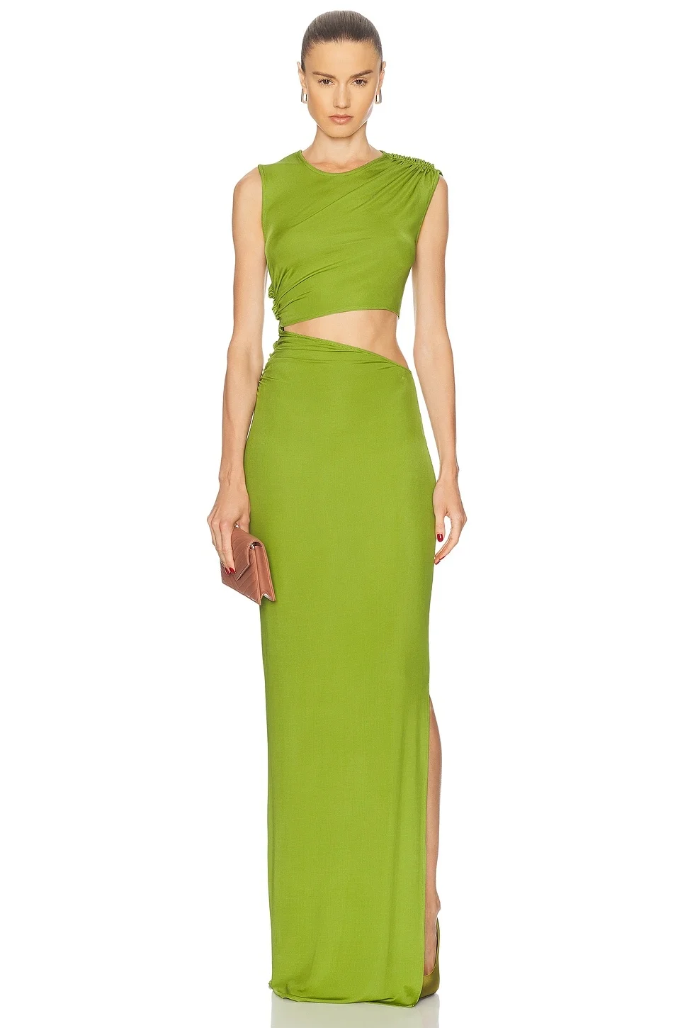 Cut Out Sleeveless Long Dress - 1