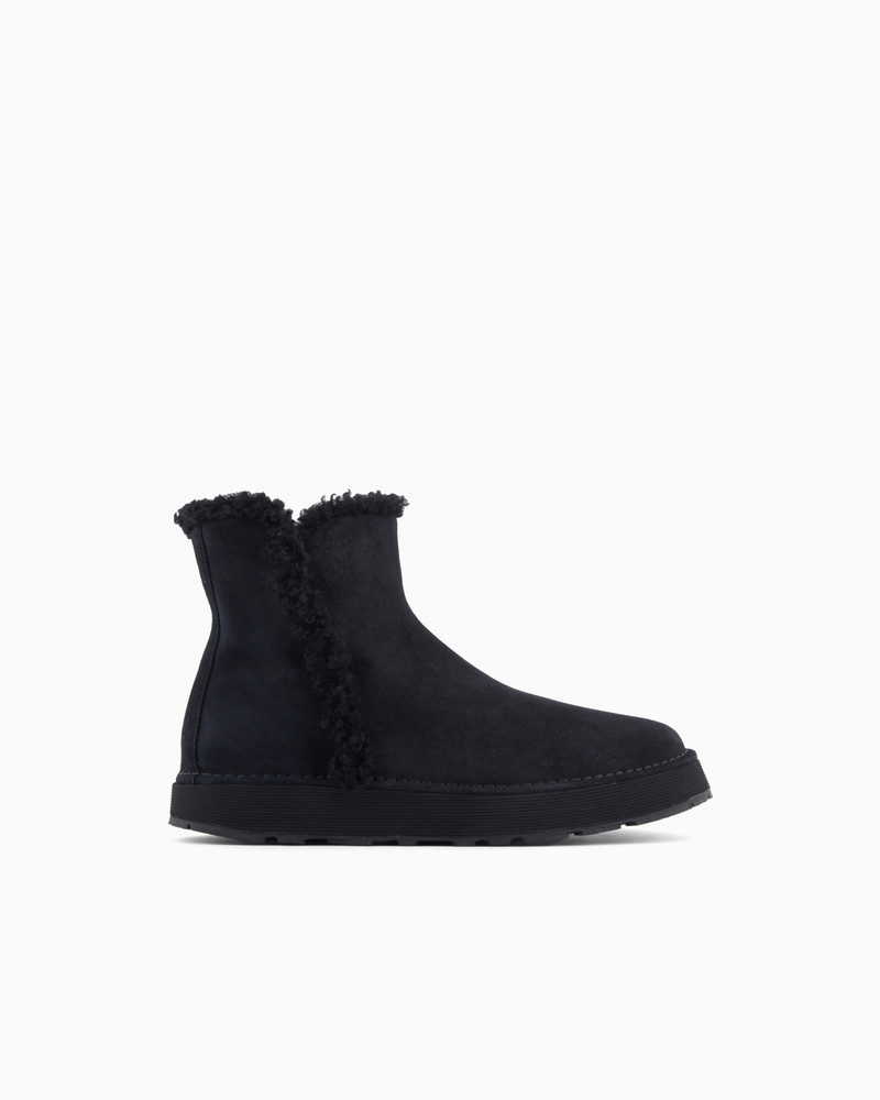 GIORGIO ARMANI NEVE SUEDE AND SHEEPSKIN ANKLE BOOTS 1
