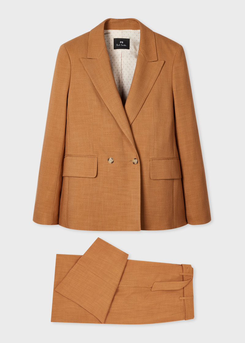 Women's Tan Textured Suit 1